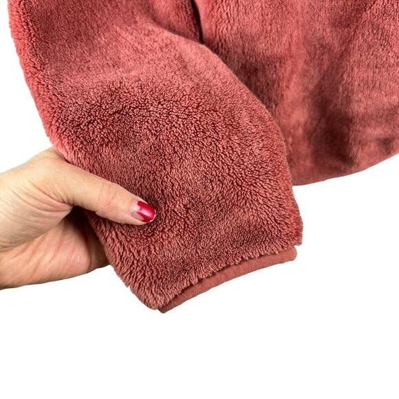 L.L.Bean Women's Hi-Pile Fleece Pullover Sweatshirt Size Medium Rosewood Heather - Picture 2 of 16